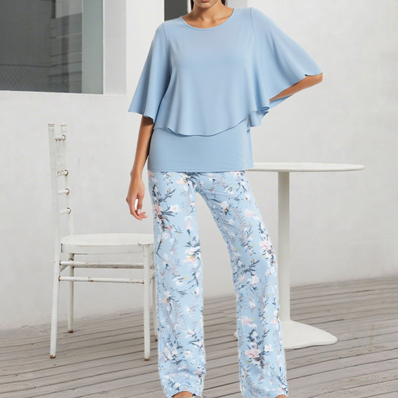 🔥ULTIMO GIORNO DI SALDI - SCONTO DEL 49%🔥 Completo pantaloni stampati e top girocollo da donna