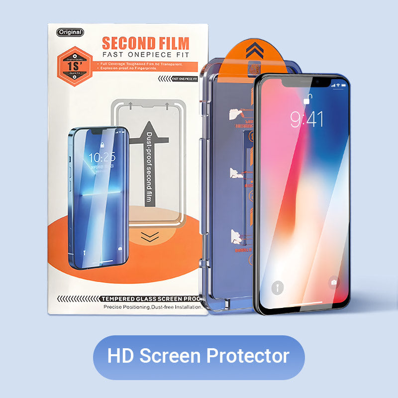 Pellicola Protettiva in Vetro Temperato 4K HD o Anti-Spia per iPhone, Installazione Automatica senza Polvere