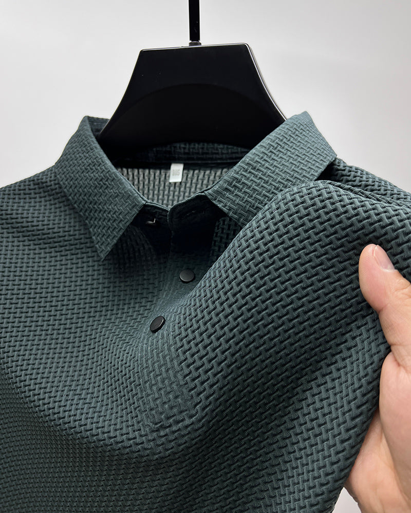 Camicia a maniche corte traspirante da uomo in seta di ghiaccio
