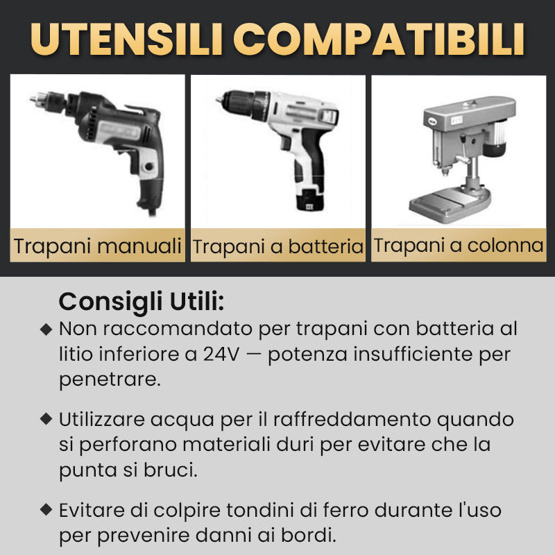 🔥🔥Kit di Punte da Trapano Eccentriche Zigrinate a 4 Taglienti ad Alta Resistenza