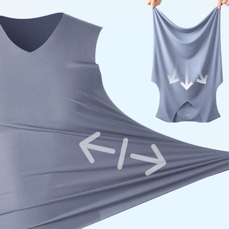 Set da 2 pezzi di maglietta a V e pantaloncini di seta di ghiaccio per uomini