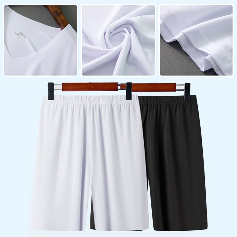 Set da 2 pezzi di maglietta a V e pantaloncini di seta di ghiaccio per uomini
