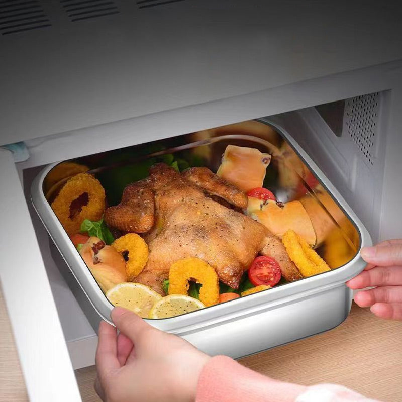 Contenitori per conservazione alimentare in acciaio inossidabile 304 con coperchi