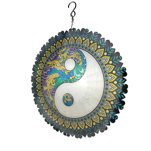 Mandala Rotante 3D Colorata con Effetto Vento
