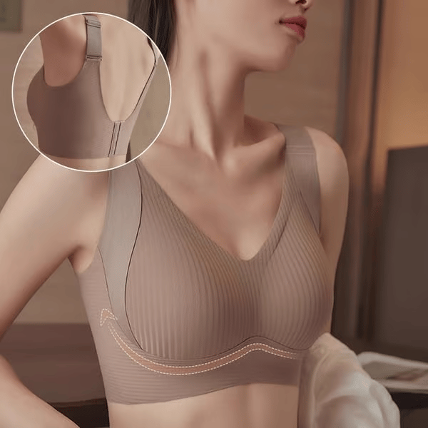 🎁Acquistane 1 e ricevi 3 confezioni💕Reggiseno push-up a costine da donna, regolabile e senza ferrett