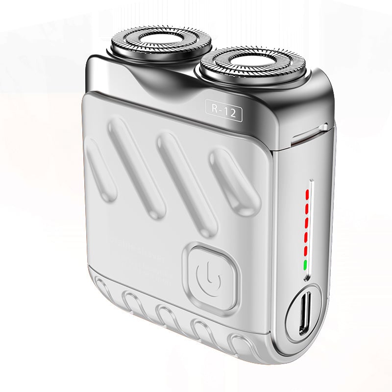 Rasoio Elettrico Rotativo Portatile a Doppio Anello