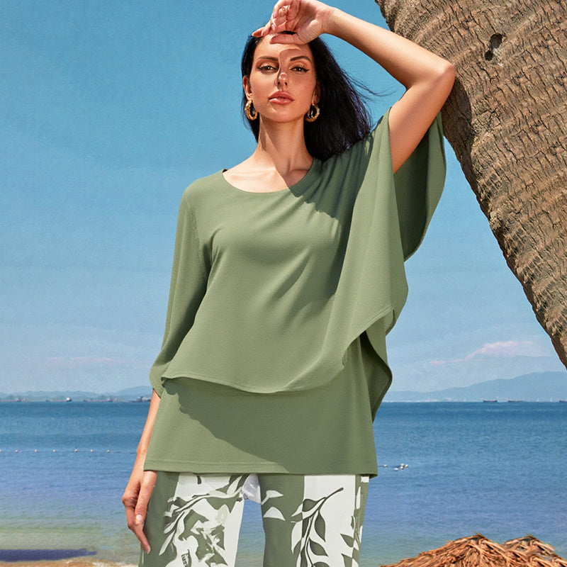 🔥ULTIMO GIORNO DI SALDI - SCONTO DEL 49%🔥 Completo pantaloni stampati e top girocollo da donna