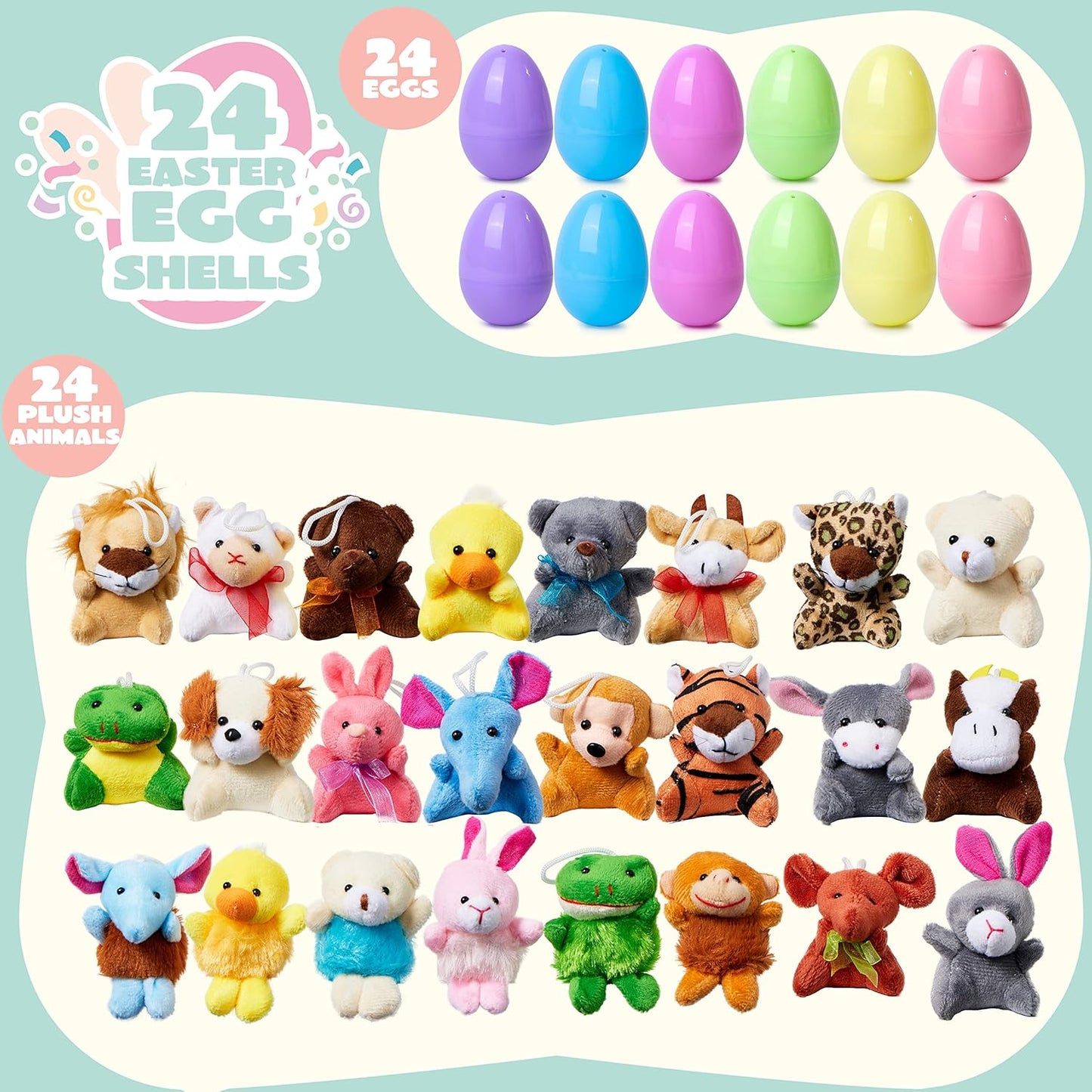 🔥VENDITA CALDA SCONTO DEL 50% - 12/24/36 pezzi di uova di Pasqua preriempite, piene di giocattoli di peluche