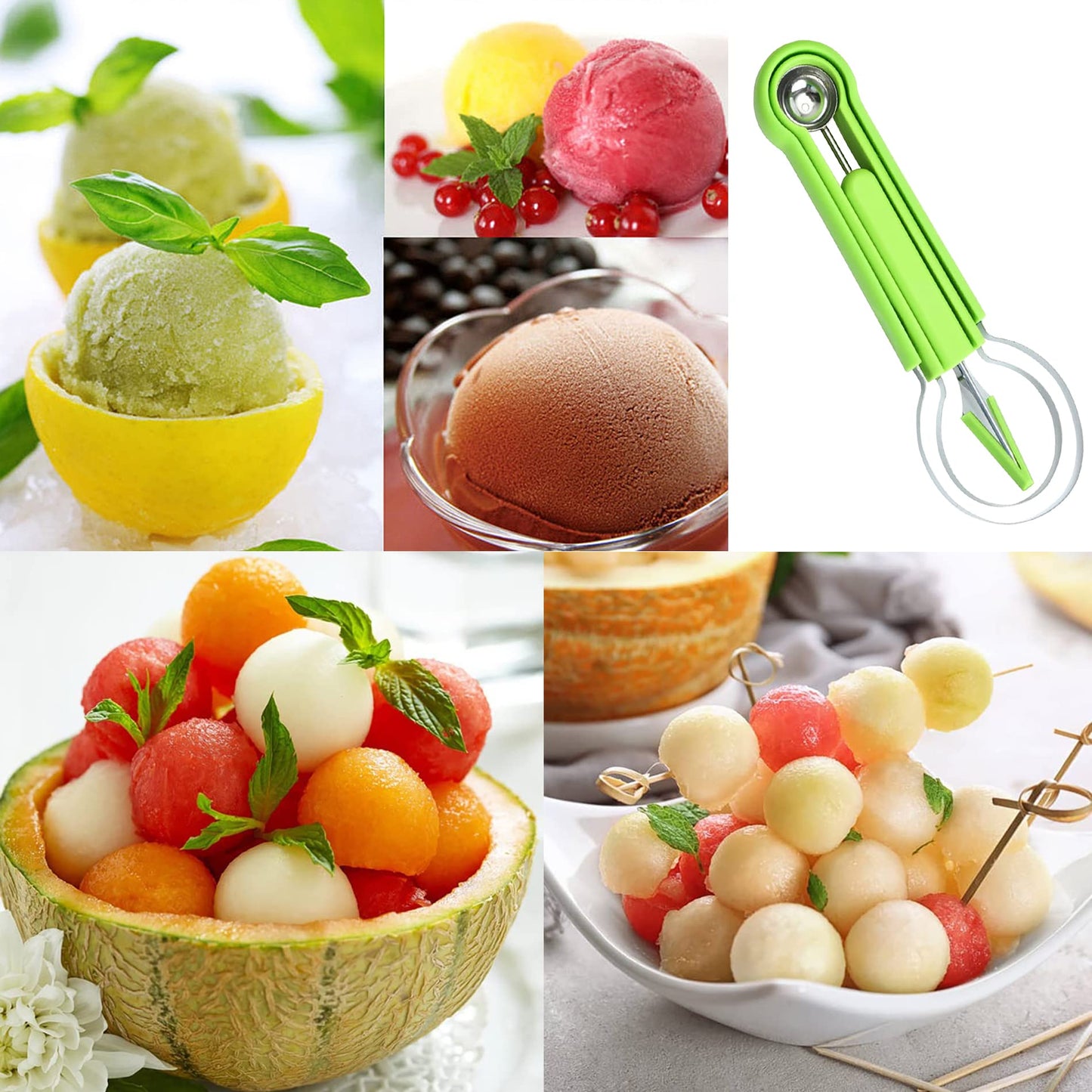 3-in-1 Coltello in Acciaio Inossidabile per la Scultura della Frutta