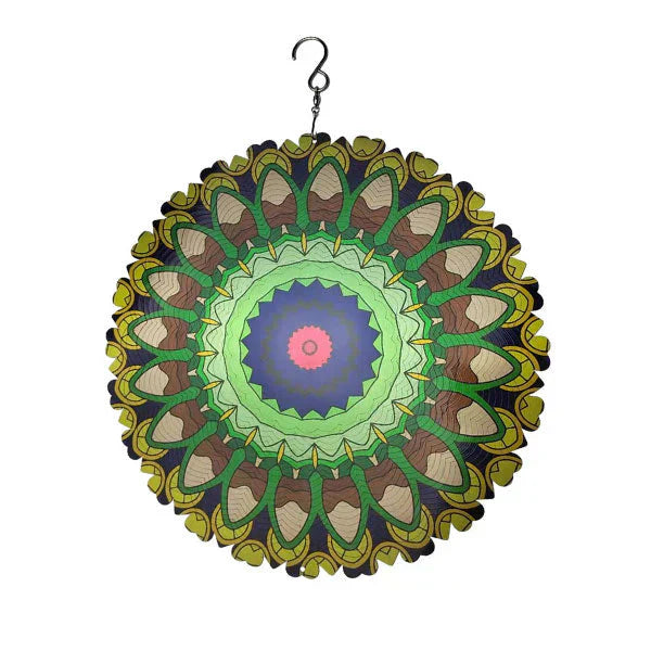 Mandala Rotante 3D Colorata con Effetto Vento