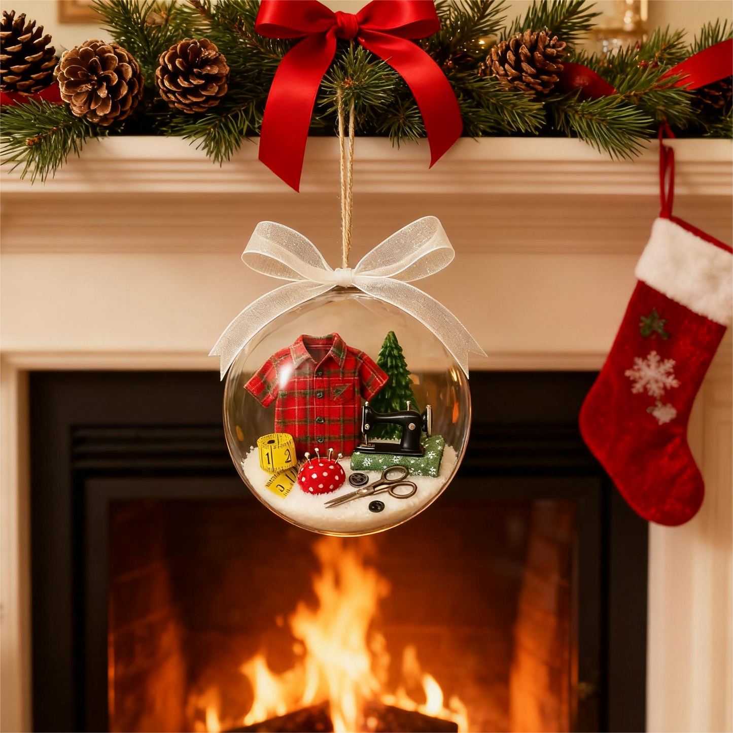 🔥Saldi natalizi anticipati con sconti fino al 50%🔥🎄Ornamento natalizio da cucire a forma di palla di neve🎄
