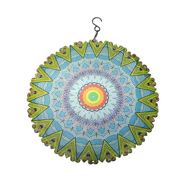 Mandala Rotante 3D Colorata con Effetto Vento