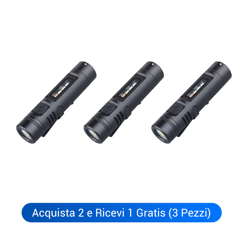 Mini torcia elettrica multifunzionale in lega di alluminio