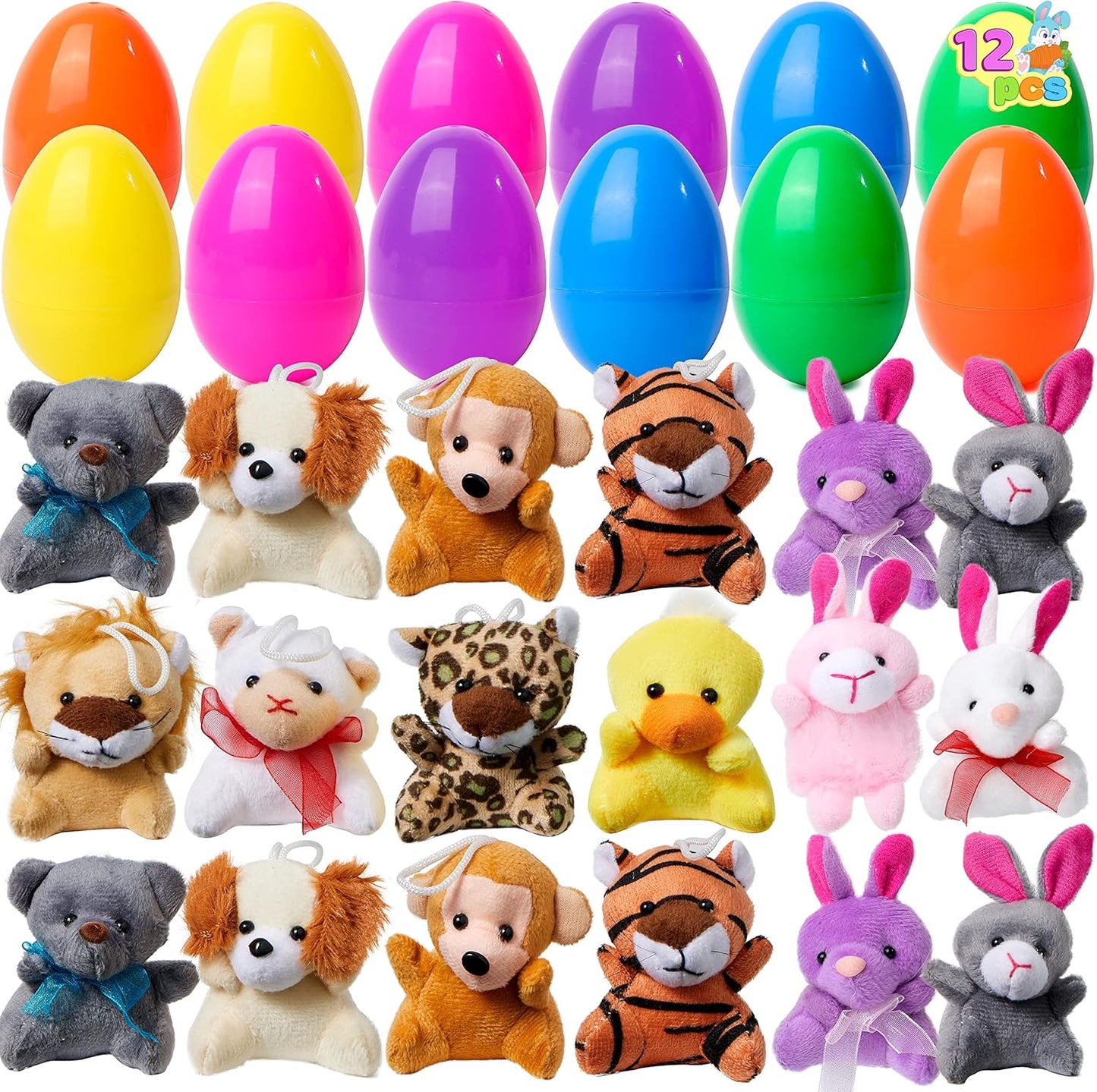 🔥VENDITA CALDA SCONTO DEL 50% - 12/24/36 pezzi di uova di Pasqua preriempite, piene di giocattoli di peluche
