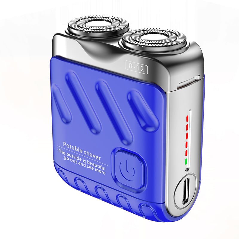 Rasoio Elettrico Rotativo Portatile a Doppio Anello