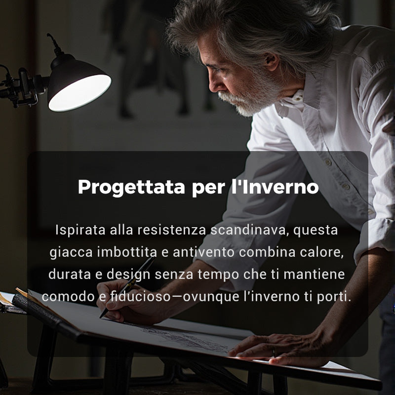 ⏳Offerta limitata nel tempo⏰Giacca antivento imbottita con cappuccio da uomo