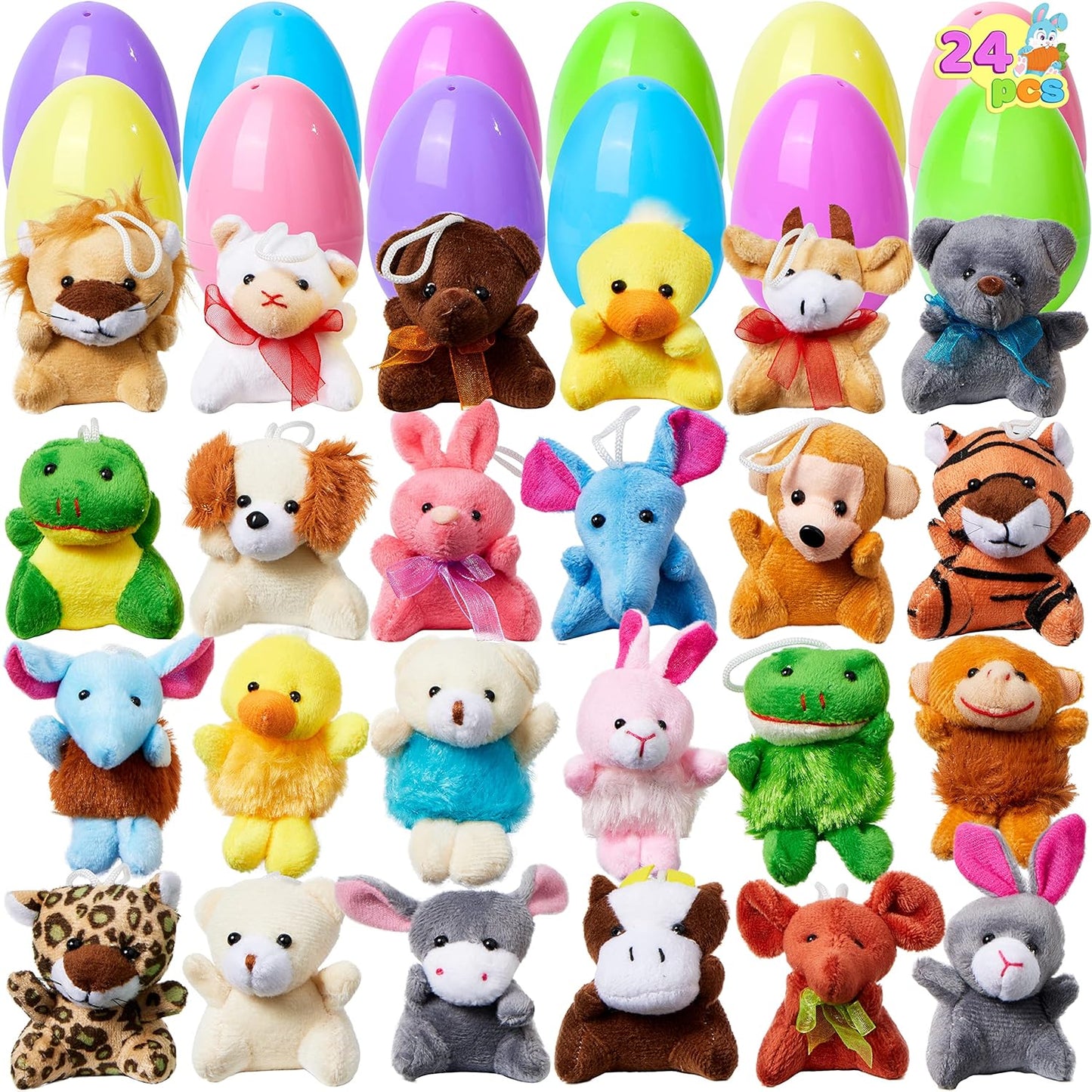 🔥VENDITA CALDA SCONTO DEL 50% - 12/24/36 pezzi di uova di Pasqua preriempite, piene di giocattoli di peluche
