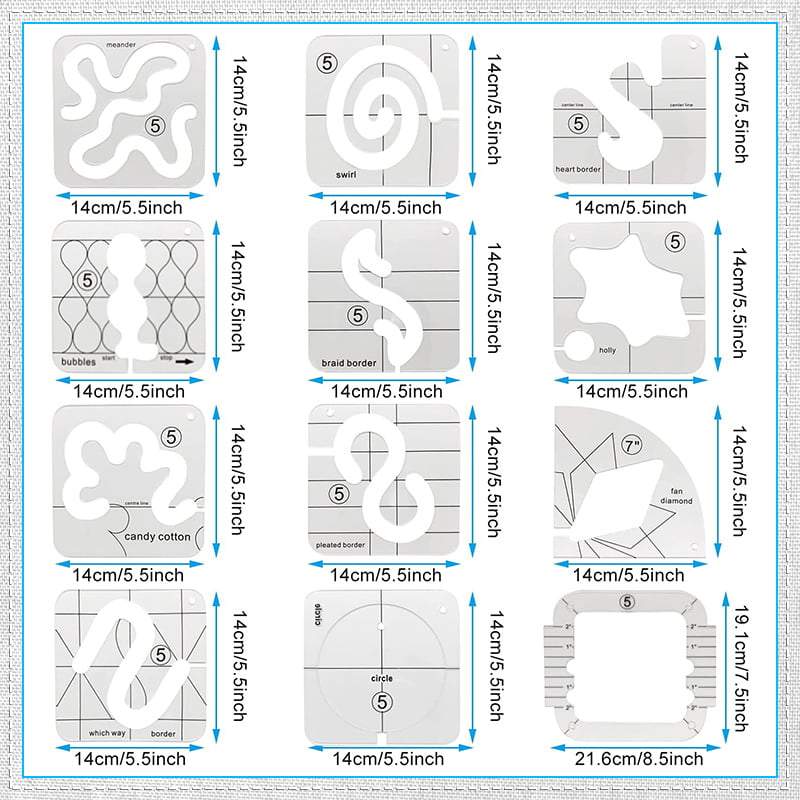 Nastro da Cucito Patchwork Fai-Da-Te (set da 12 pezzi)