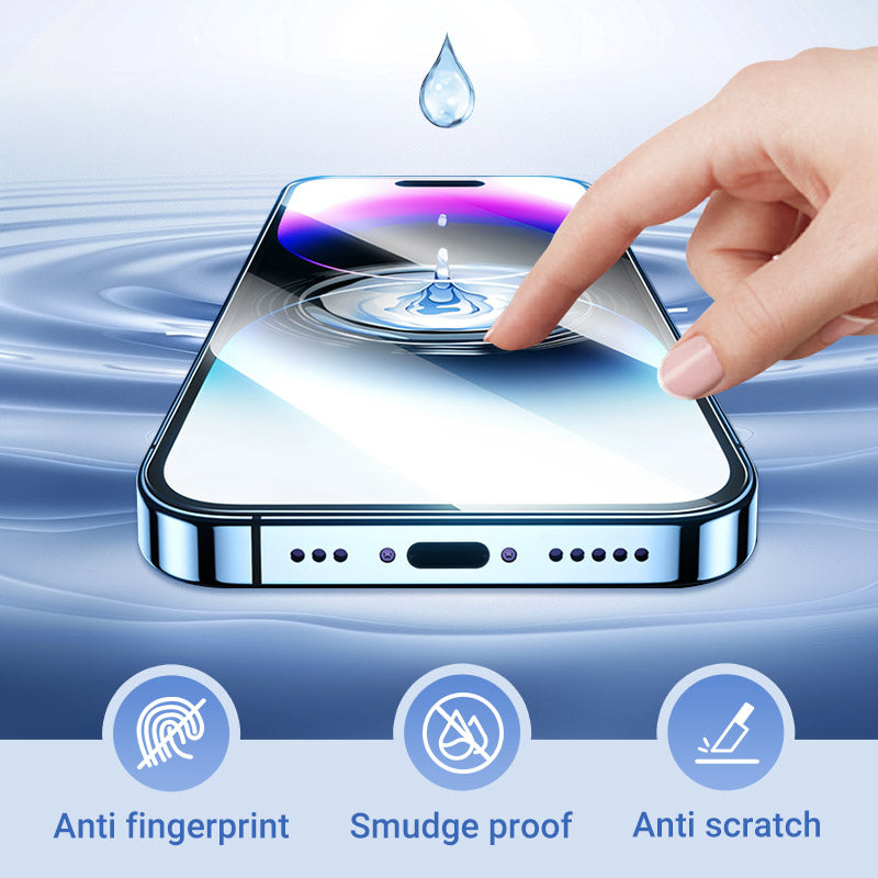 Pellicola Protettiva in Vetro Temperato 4K HD o Anti-Spia per iPhone, Installazione Automatica senza Polvere