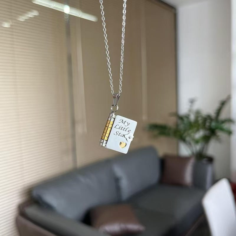 👑✨Collana con libro My Little Star per bambina, regalo di compleanno e di laurea, gioielli d'amore❤️