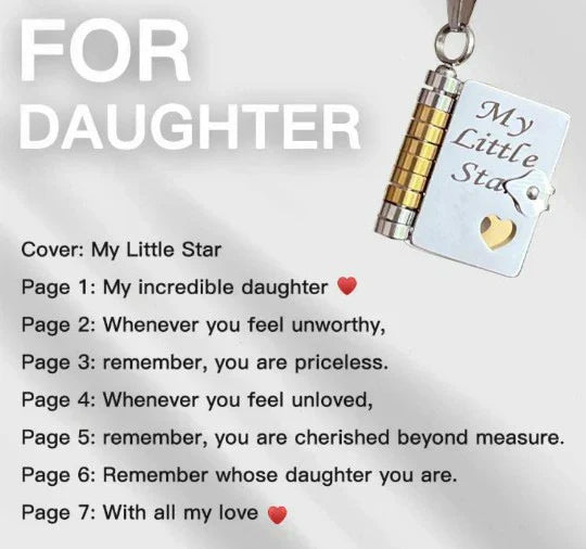 👑✨Collana con libro My Little Star per bambina, regalo di compleanno e di laurea, gioielli d'amore❤️