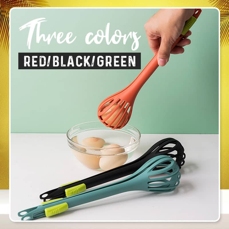 Utensile da cucina 2-in-1: pinza da cucina e frusta per uova