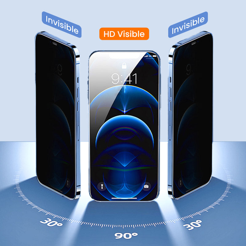 Pellicola Protettiva in Vetro Temperato 4K HD o Anti-Spia per iPhone, Installazione Automatica senza Polvere