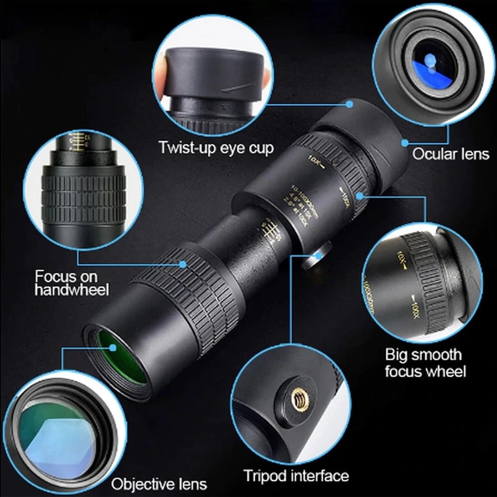 4K 10-300X40mm Super Teleobiettivo Zoom Monoculare