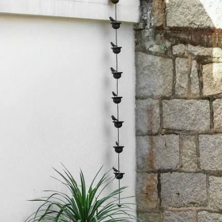 Catena Decorativa per Pioggia con Design di Vasca per Uccelli