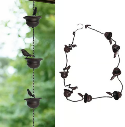 Catena Decorativa per Pioggia con Design di Vasca per Uccelli