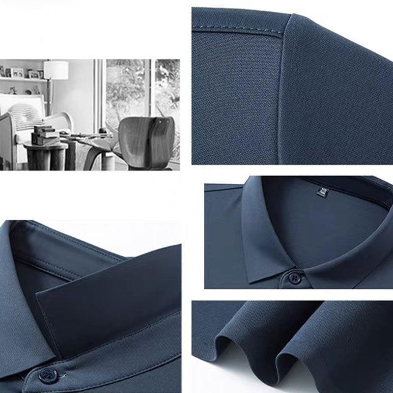 Camicia da lavoro a maniche corte lucida e traspirante da uomo