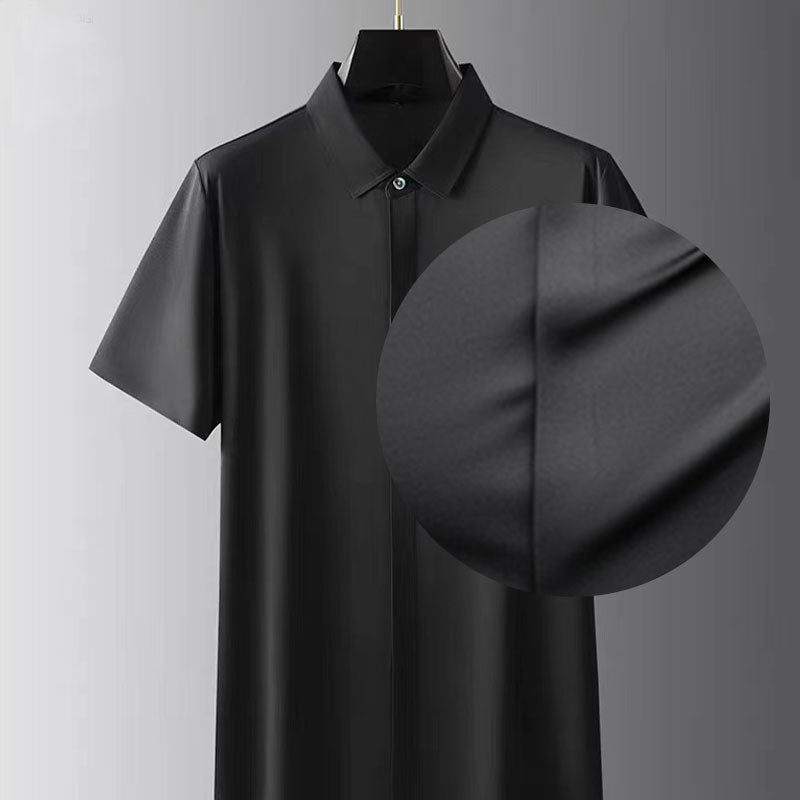 Camicia da lavoro a maniche corte lucida e traspirante da uomo
