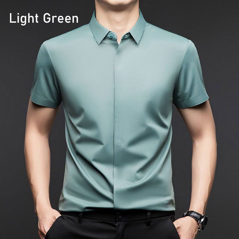 Camicia da lavoro a maniche corte lucida e traspirante da uomo