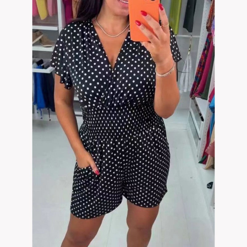 💕 Saldi estivi 💕 Tuta a pois con scollatura 🙆♀️