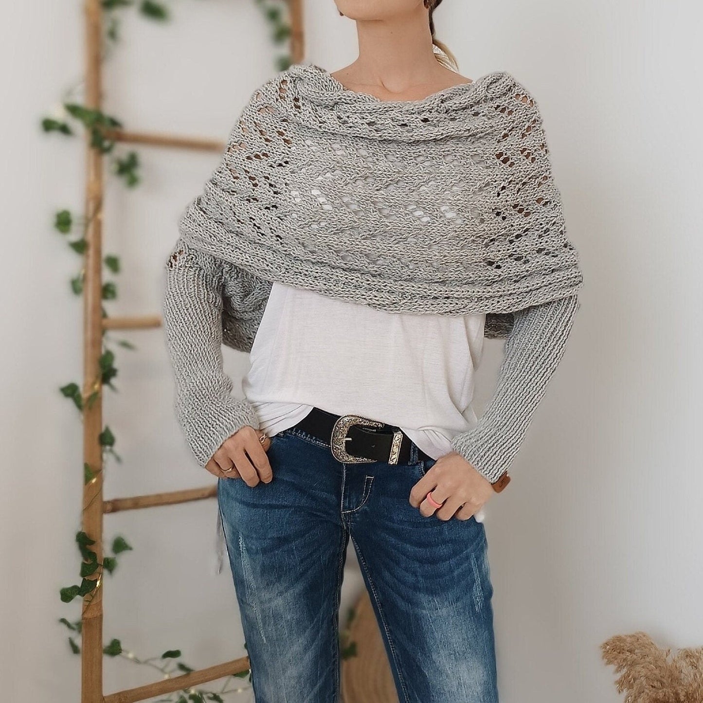 【Bellissimo scialle】💥Poncho Con Scollatura a Maglia per Donna