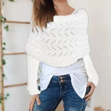 【Bellissimo scialle】💥Poncho Con Scollatura a Maglia per Donna