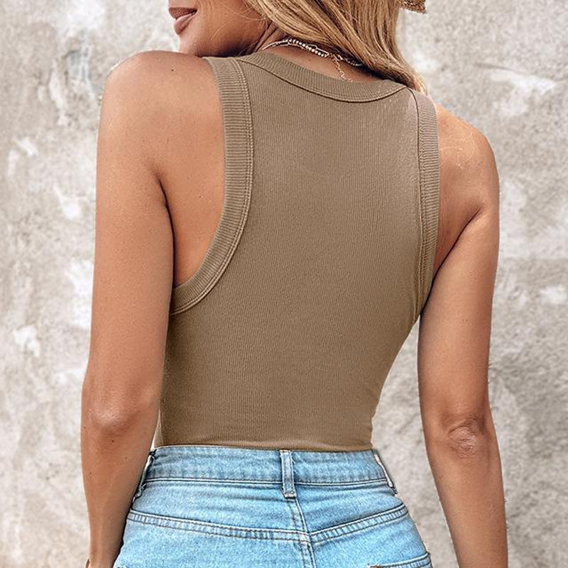 Canotta a Coste da Donna con Reggiseno Incorporato