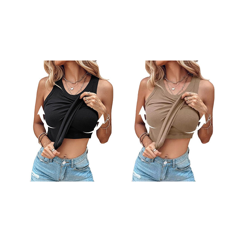 Canotta a Coste da Donna con Reggiseno Incorporato