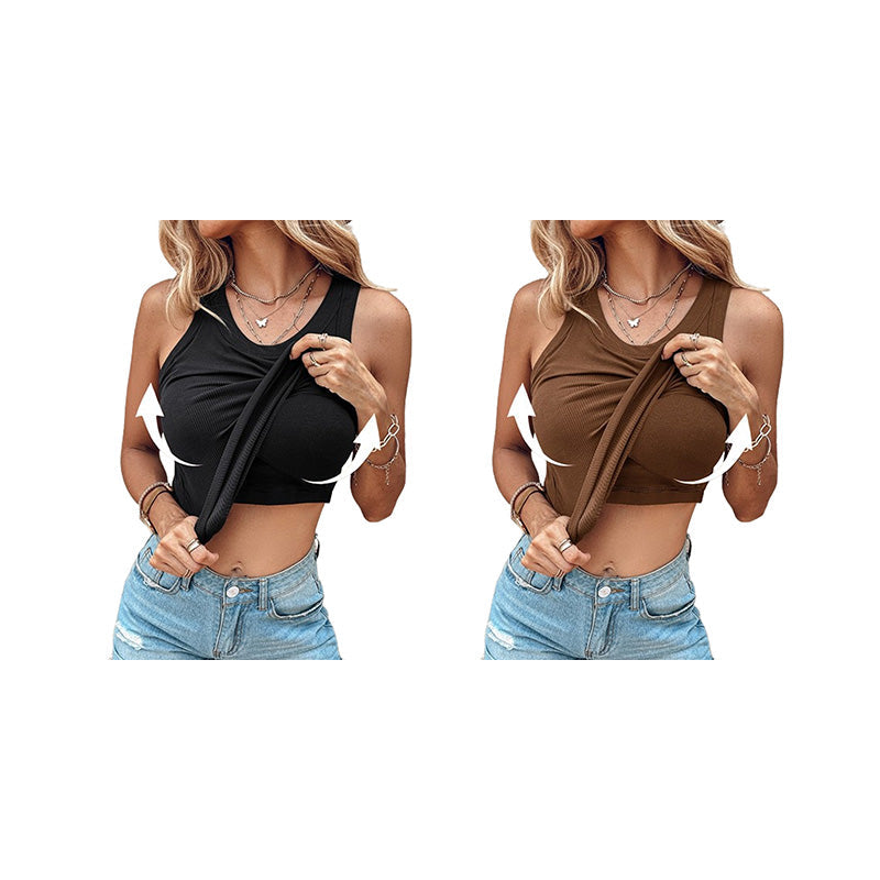 Canotta a Coste da Donna con Reggiseno Incorporato
