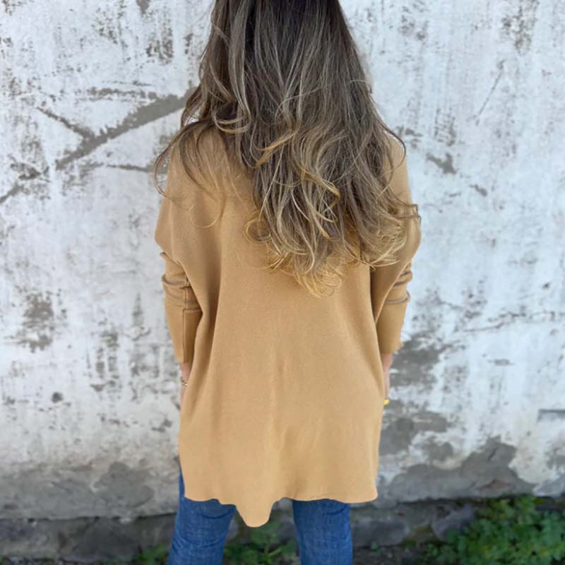 💕Tunica da donna in maglia a maniche lunghe con spacchetti laterali