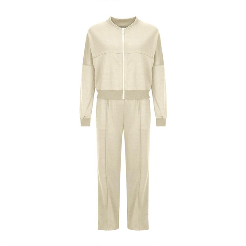📦Consegna gratuita📦Cappotto a manica lunga con zip e coulisse, pantaloni da donna in felpa 2 pezzi