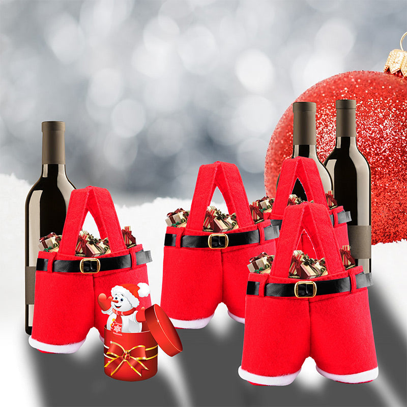 Set di 2 Sacchetti Regalo di Natale per Caramelle/Vino