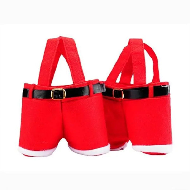 Set di 2 Sacchetti Regalo di Natale per Caramelle/Vino