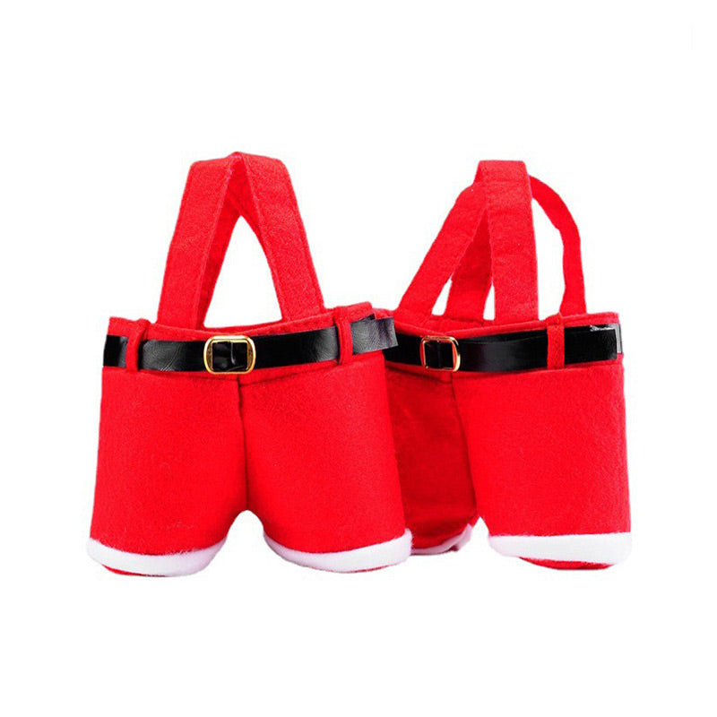 Set di 2 Sacchetti Regalo di Natale per Caramelle/Vino