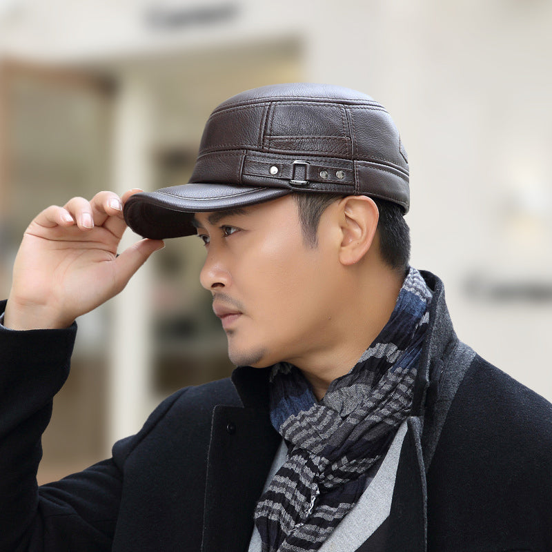 Cappellino da Baseball Caldo con Tetto Piatto in Pelle PU
