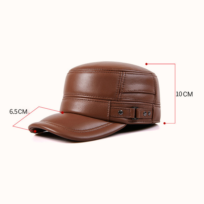 Cappellino da Baseball Caldo con Tetto Piatto in Pelle PU