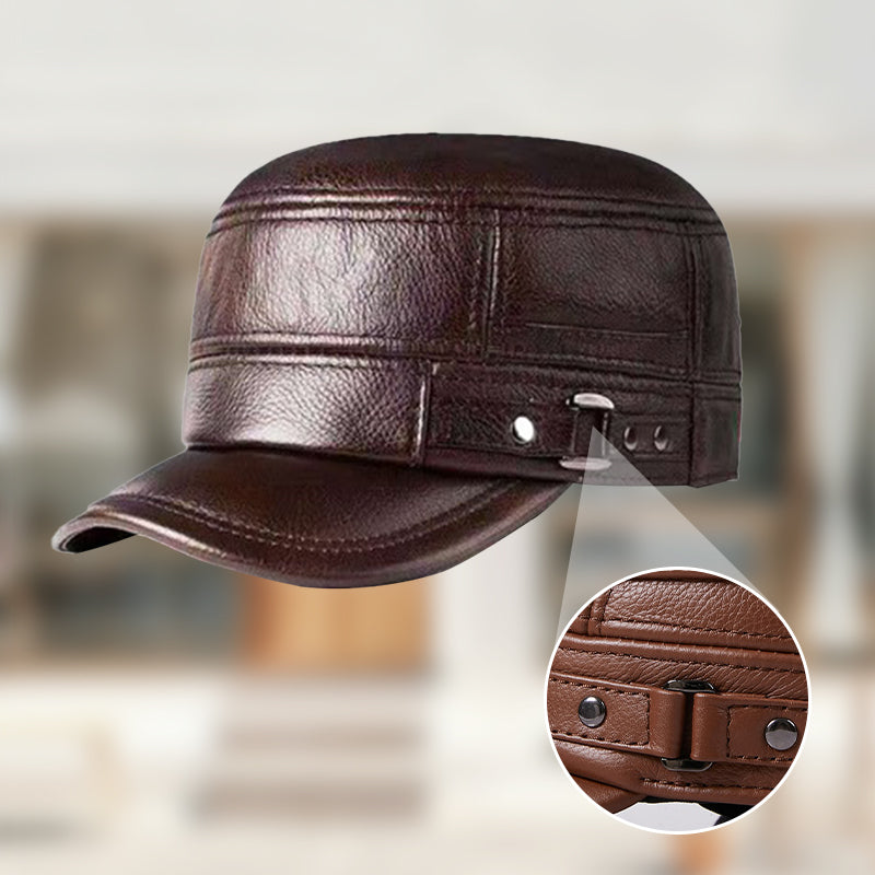 Cappellino da Baseball Caldo con Tetto Piatto in Pelle PU