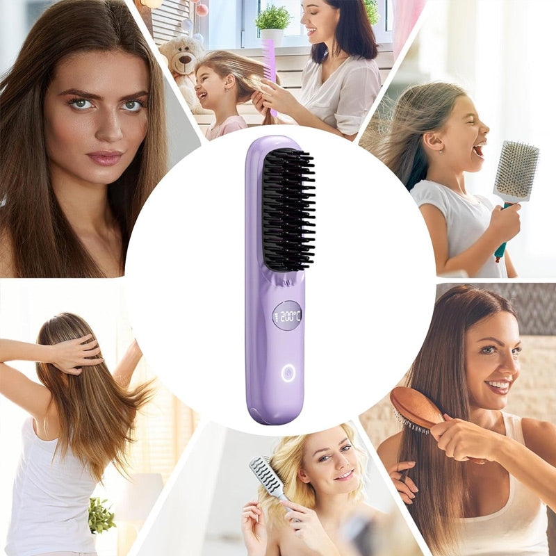 🔥 Vendita calda 🔥 Spazzola per capelli senza fili con display a LE