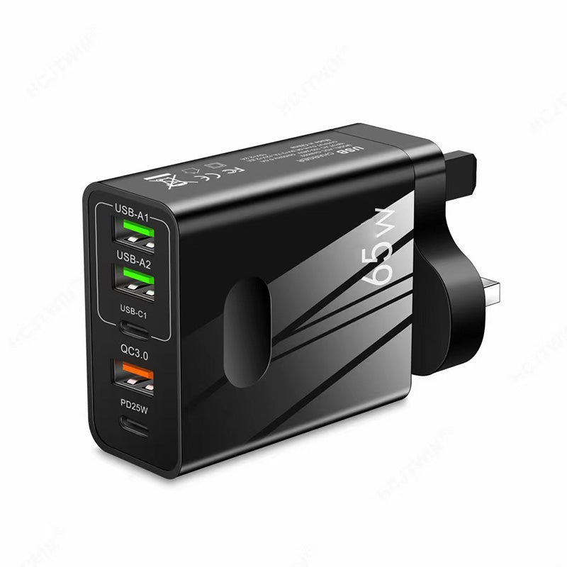 Caricatore GaN 65W a ricarica rapida e multiporta