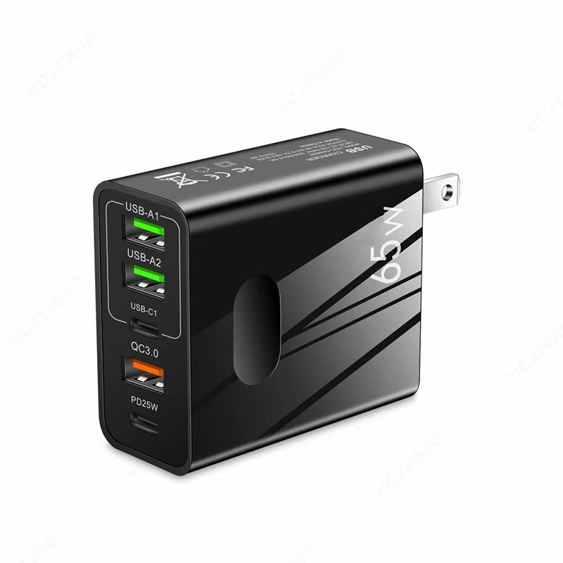 Caricatore GaN 65W a ricarica rapida e multiporta
